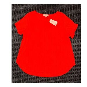 Philosophy Woman Orange Fiesta V Neck‎ Short Sleeve T Shirt Top Plus Sz 1X